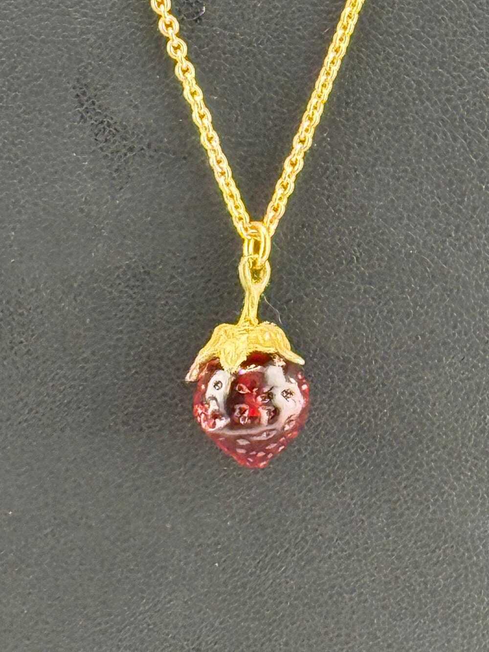 Michael Michaud Strawberry Dainty Pendant Necklace